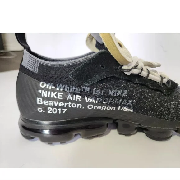 Nike Air Mens Black Off-White Vapormax Flyknit Athletic Shoes US 10 - Picture 8 of 11